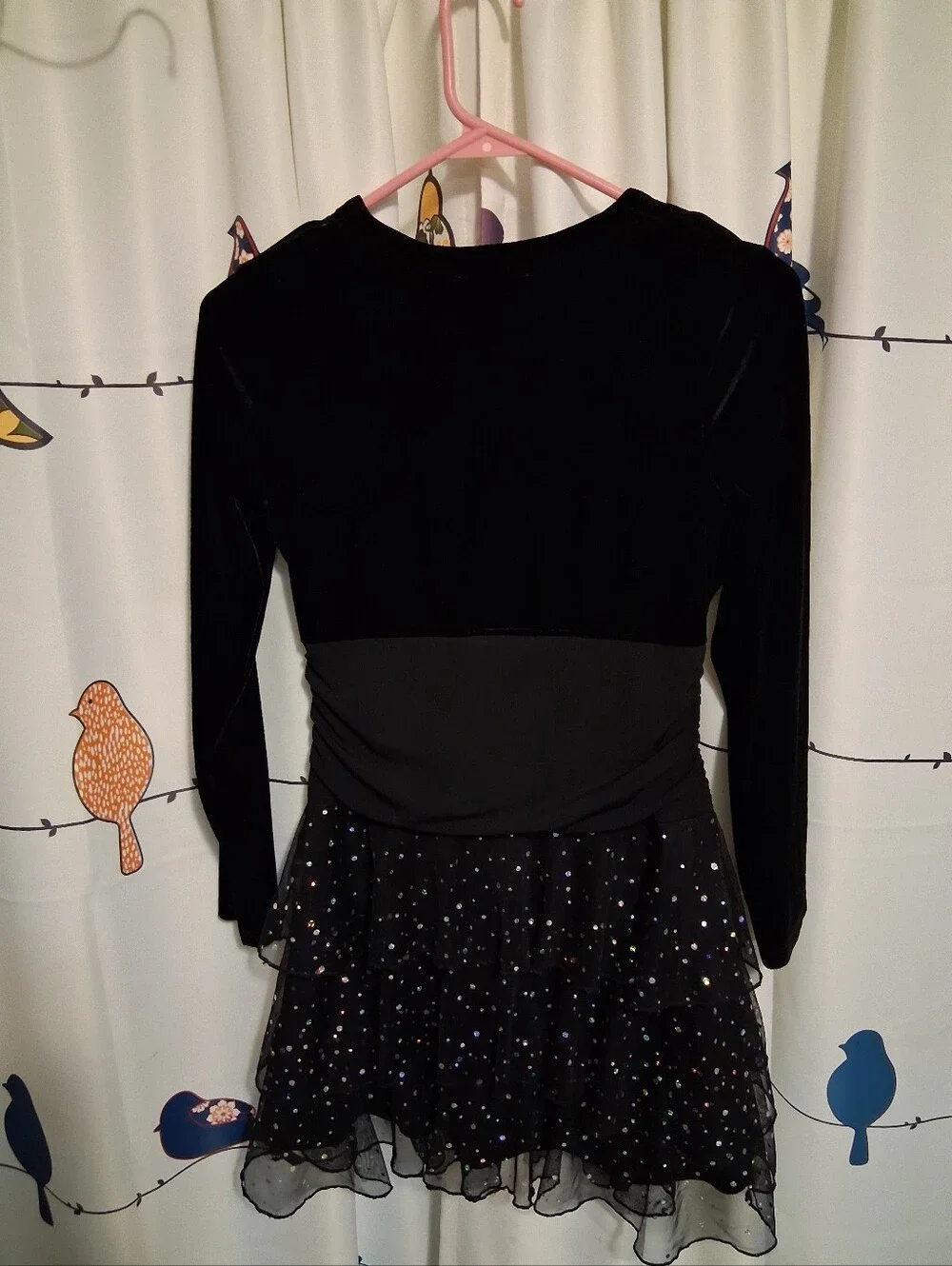 Amy Byer Black Velvet Shrug with Sparkle Skirt Girls Dress Size 14
